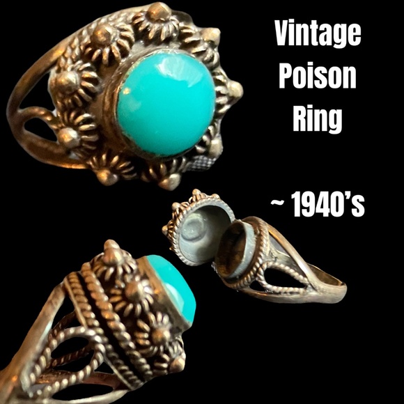 Jewelry - Unique Vintage Poison Ring ~ 1940’s